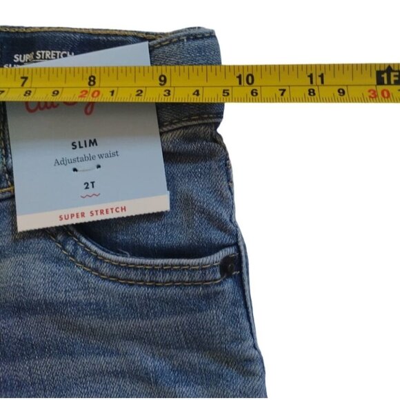 Cat & Jack Toddler Boys Slim Super Stretch Denim Jeans 2T Blue Cotton Blend. NWT - Picture 7 of 8